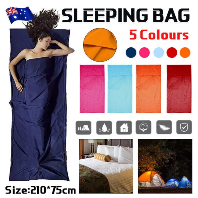 Smooth Silky Sleeping Bag Liner For Camping Hiking Hostel Travel 5Colours AU