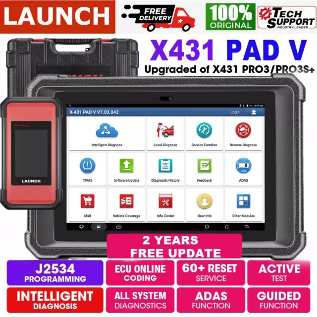 2024 LAUNCH X431 PAD V + PAD VII Car Diagnostic Tool ECU Key Programming Scanner