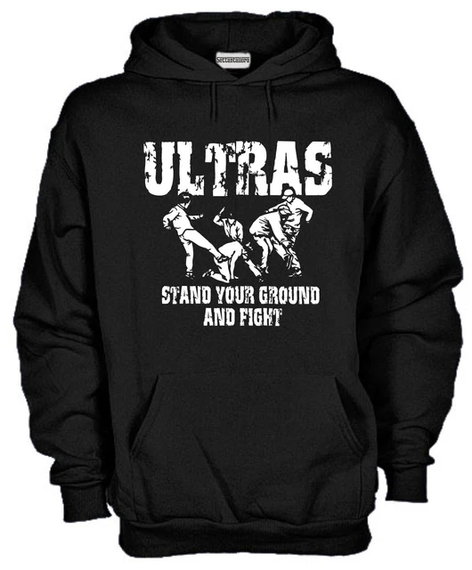 Felpa Ultras KU10_J con cappuccio Stand your ground and fight, Hooligans