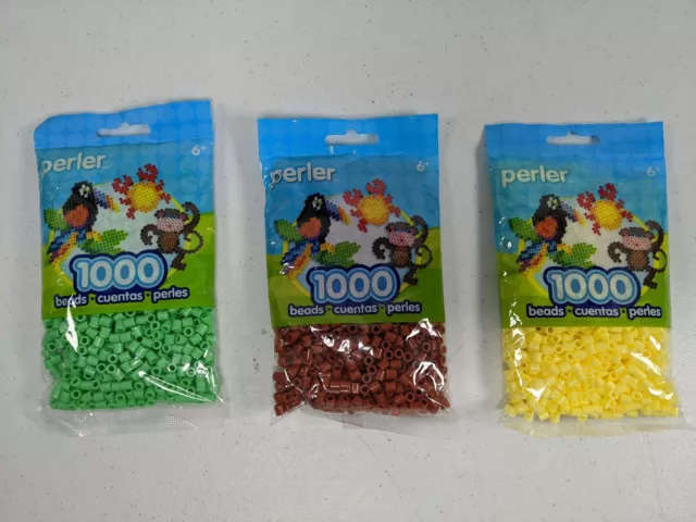 Perler Beads Lot 6 Packs 1000 Each Iron On Fuse six different
