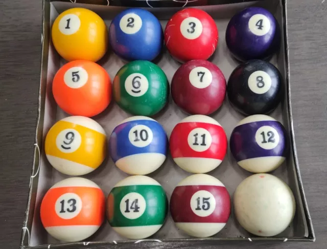 Vintage Billiard Pool Balls 2 1/4" Set