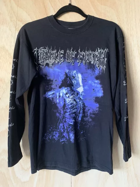 Cradle Of Filth Long Sleeve T-Shirt Painting Flowers White Vintage 2004 Small