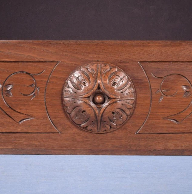 *40" French Antique Hand Carved Architectural Panel Solid Oak Wood Trim 5