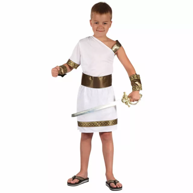 Costume abito elegante per bambini gladiatore romano Cesare toga greca toga ragazzi settimana libro