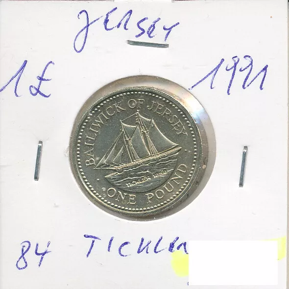 Jersey - 1 Pound 1991 UNC - Gedenkausgabe, Schiff - Tickler
