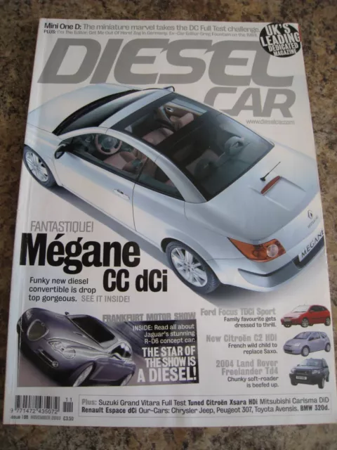 Diesel Car Magazine Nov 2003 Megan Focus Citroen Land Rover Freelander Td4