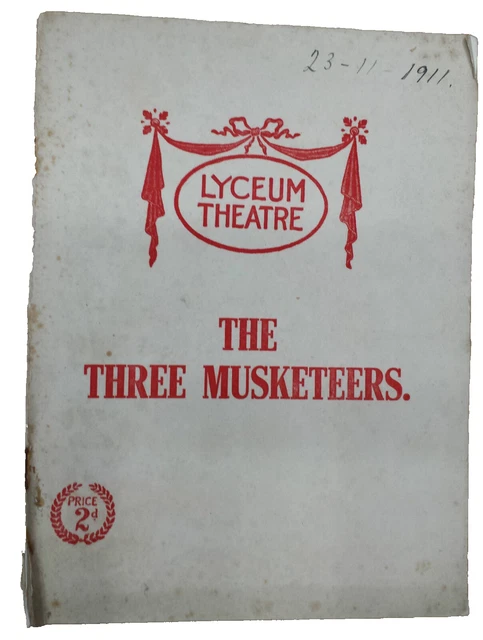 1911 The Three Musketeers  Austin Milroy J T McMillan Mary Dubley Raymond Wood