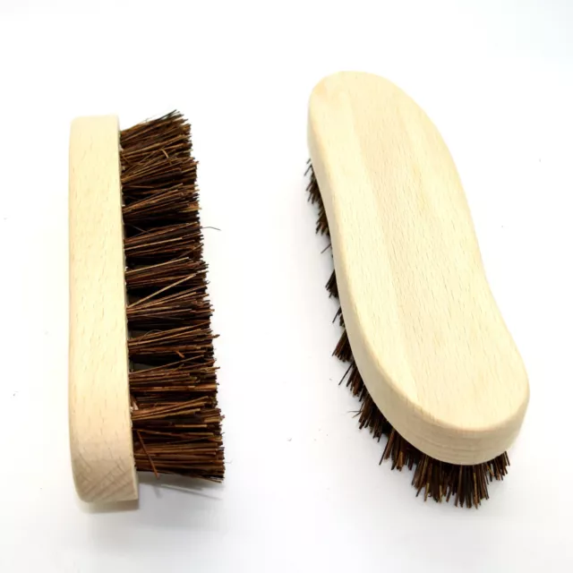 2x Large Traditional Floor Scrubbing Brushes Hard Bristle Beech Wooden Handle