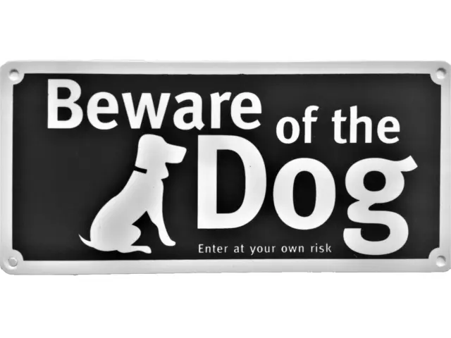 Beware Of The Dog - Haus Oder Tor Warnschild - Selbst Selbstklebend Schrauben