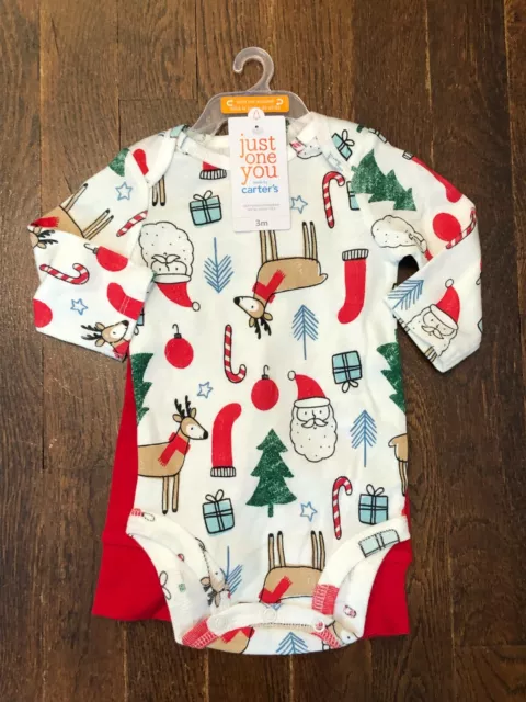 Carter's Just One You Baby Size 3 Months 2pc Christmas Pants Set Outfit