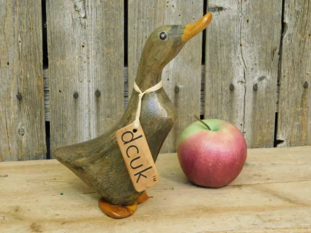 Dcuk Green Wooden “Rossie" Hand Carved Duck 7.50" Folk Art
