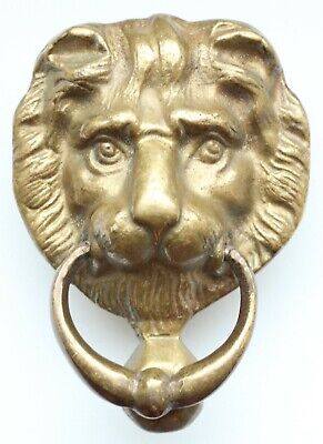 Vintage Style Solid Brass Lion Head Door Knocker