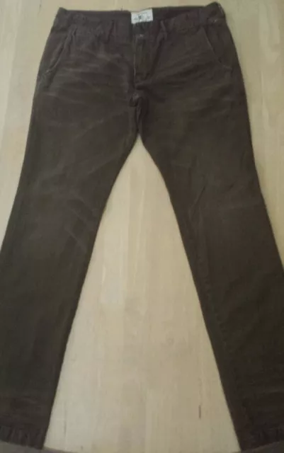 NWT PRPS GOODS & CO. Dark Brown Distressed  Chino Pants size 30 Slim