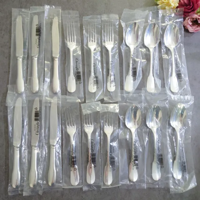 Christofle Cluny  12pcs Silverplate Flatware Dessert Knife Fork Spoon BRAND NEW