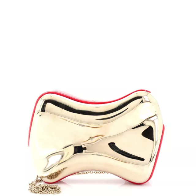 Christian Louboutin Shoepeaks Chain Clutch Metal Gold