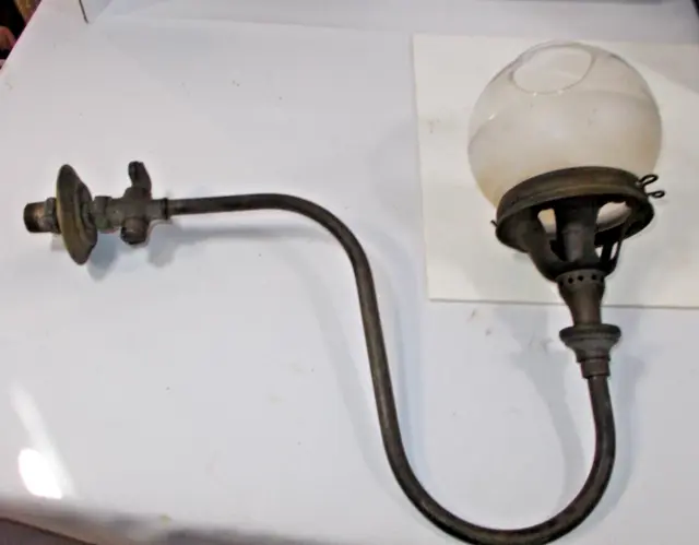 Antique  Brass Gas Light Bracket Lamp Sconce With Shade