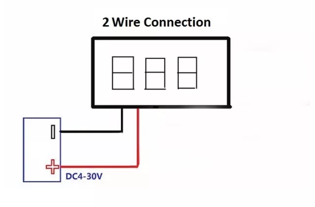 4-30V DC 0.36" Two Wire Conn. Mini LED Panel Voltmeter Digital Voltage Meter 12V 2