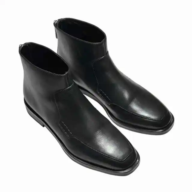 3.1 Phillip Lim Alexa Leather Loafer Boots Black 36