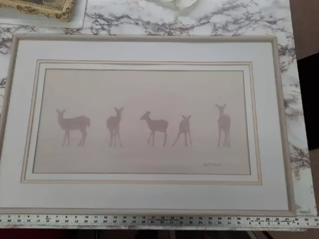 SNOW ANGEL DEER Carl R. Sams II signed 20 1/2"x 31 1/2"  Framed