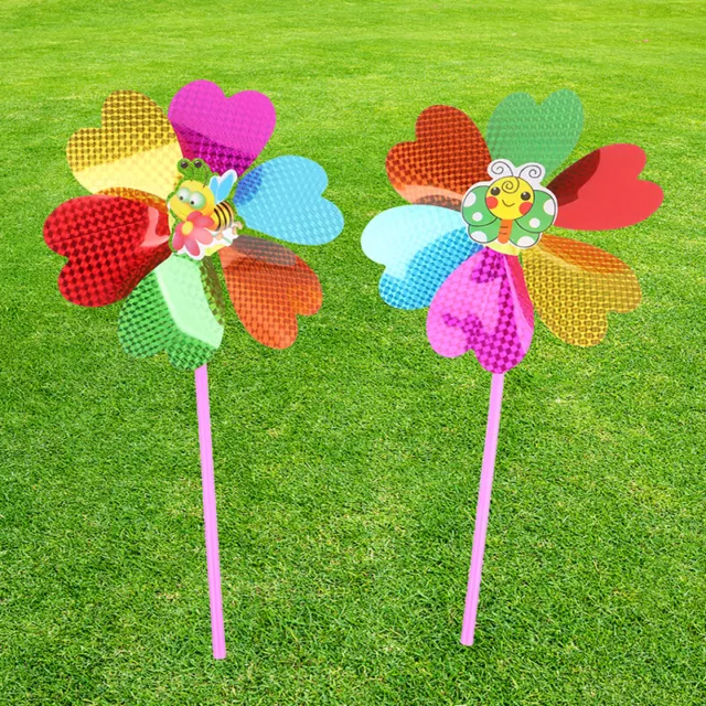 Color Flower Windmill Bee Pinwheel Wind Spinner Home Garden Yard Decor Kid To Le