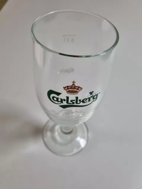 Verre Carlsberg 0,20 Litres Bière Vintage Parfait Glass Beer Oktoberfest
