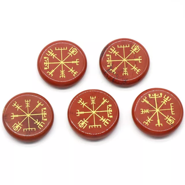10pcs 25x6mm Natural Red Jasper Stone 7 Chakra Symbol Healing Reiki Stone