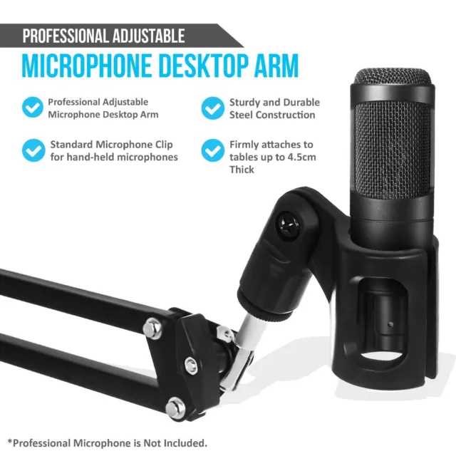 Verstellbare Desktop Mikrofon Arm Ständer Unterstützung Pro Musik Audio Geräte Halterung 2