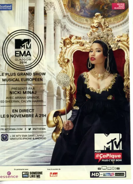 2014 : EMA Glasgow 2014, show musical, Nicki Minaj (publicity, advertising)