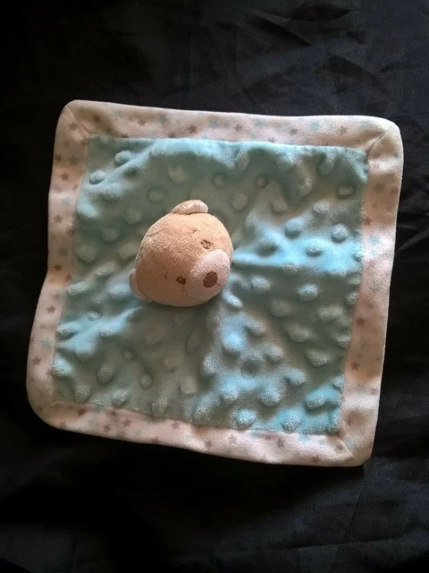 Doudou Ours Beige Plat Bleu Blanc Tom & Et Kiddy Bisous D'ange Etoile Gris