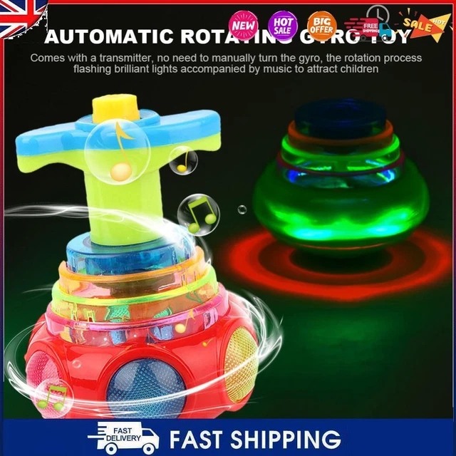 Colorful Flashing Gyro Spinning Toy Safe Music Rotating Toy for Kids Party Gifts