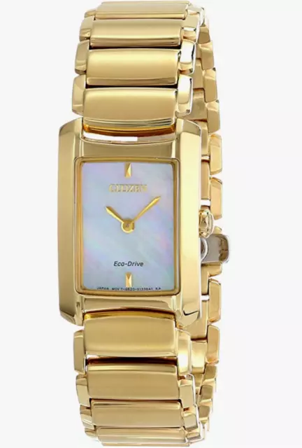 $350 Citizen Eco-drive Women's Eg2972-58d Euphoria Analog Display Gold Watch