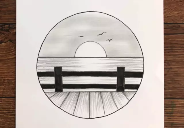 Original A4 Pencil Circle Art Drawing Lead Effect Mind Relaxing Fascinating Sket