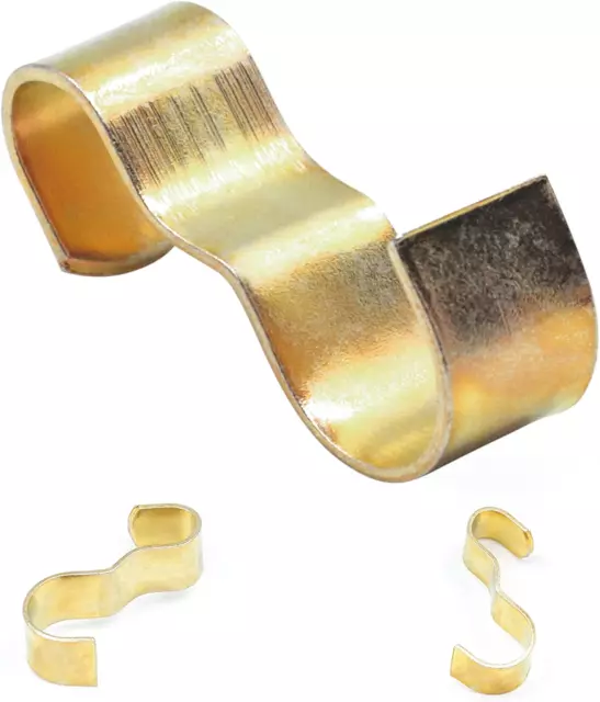 Molding Hooks Picture Rail Hangers Brass Plated Steel Wide 10 Pack NEW