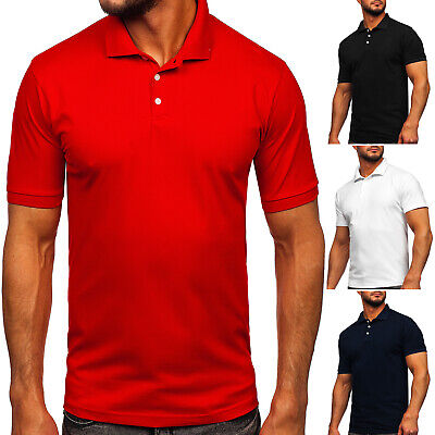 POLO T-shirt Tee Camicia Polo Party a maniche corte Basic Uomo Bolf 3c3 Tinta 