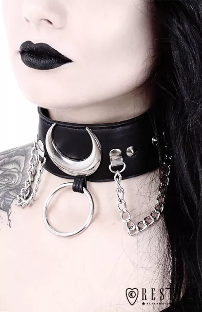 Restyle Moon Geometry Choker Gothic Victorian Crescent Jewelry Necklace