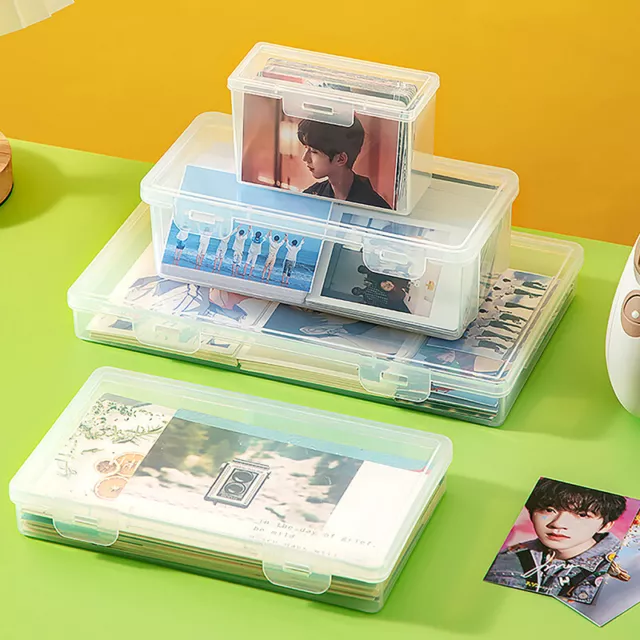 Transparent Plastic Storage Box Photocards Small Card Storage Box Organizer Box