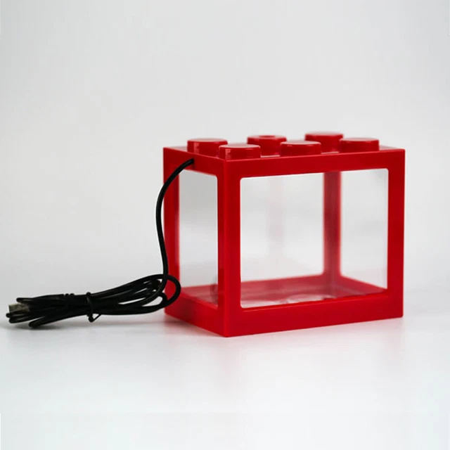 Mini Aquarium USB Fish Tank With LED Light Lamp Betta Fish Fighting Cylinder
