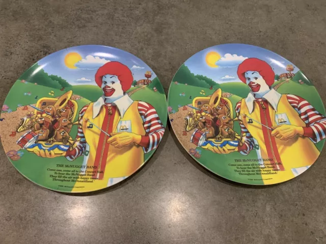 Vintage 1989 McDonald's 9.5" Plates The Nugget Band Lot Of 2