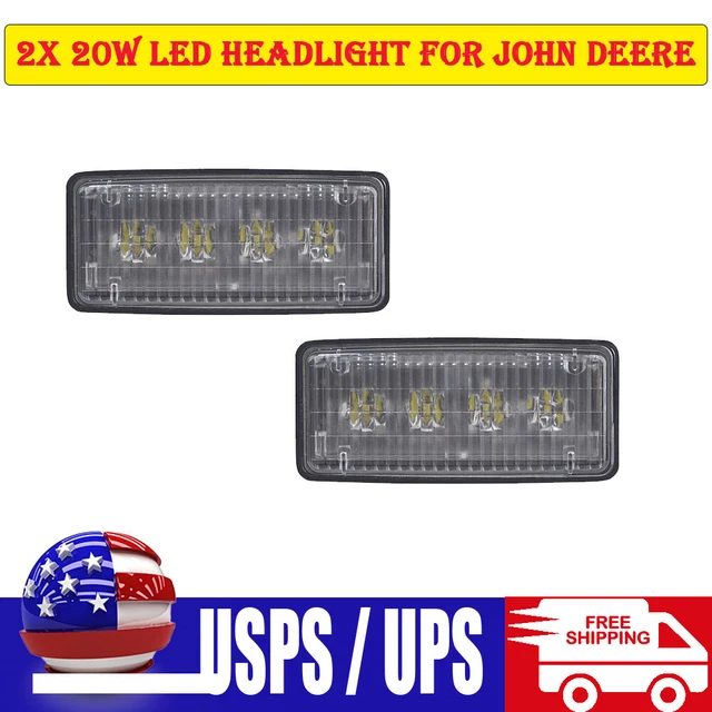 2x 20W LED Headlight LED Work Light For John Deere 4755 4955 4555 6500 8310 8110