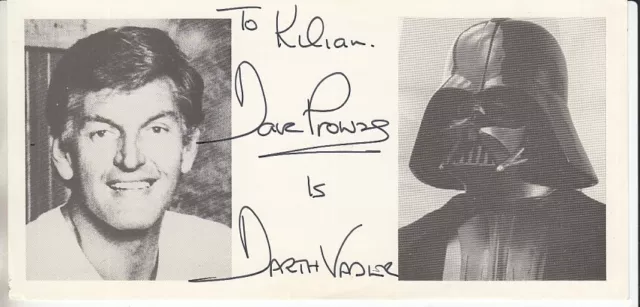 Autografo Star Wars Dave Browse Darth Vader