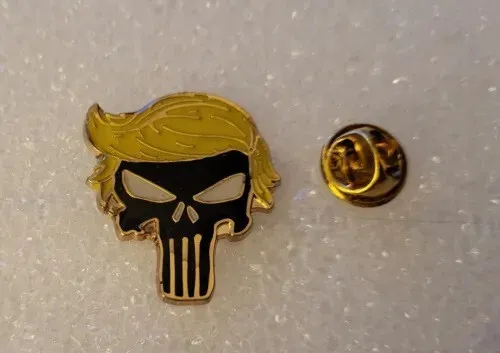 Trump PUNISHER 2024 MAGA Red Hat lapel pin