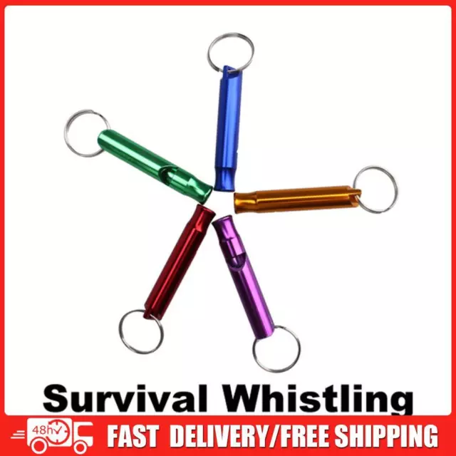 Mini Survival Whistle Lightweight Metal Camping Whistles Random Color for Hiking