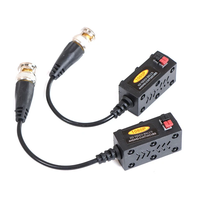 Sinloon 2-Pair Passive Video Balun – HD-TVI/CVI/AHD 1080P-5MP, BNC To RJ45 Adapter For Security Cameras, Up To 400ft