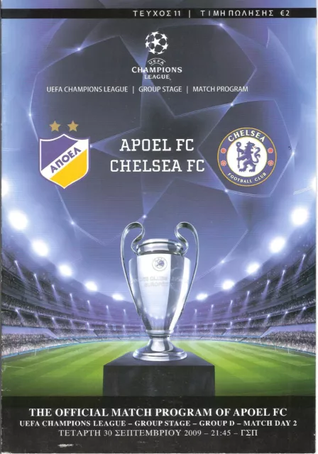 CYPRUS APOEL Nicosia v Chelsea 2009/10 Champions League programme