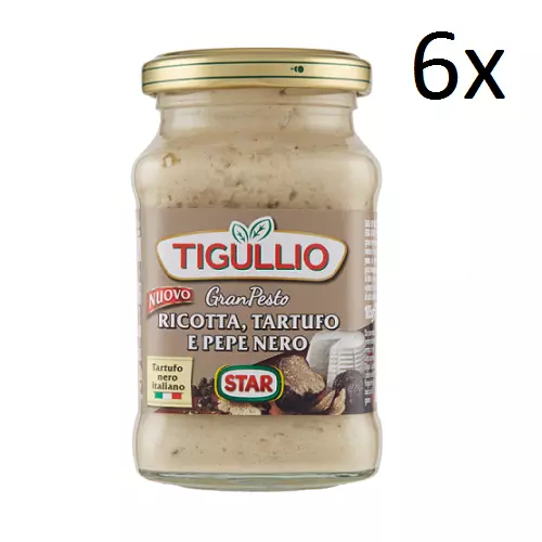 6 Star Tigullio GranPesto Ricotta, Trüffel und schwarzer Pfeffer 190g Sauce Soße