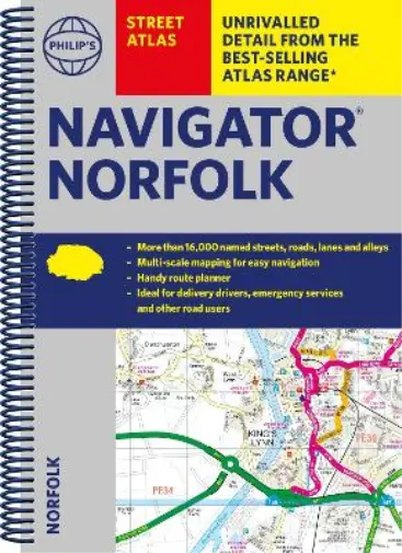 Philips Maps Navigator Street Atlas Norfolk Book NEW