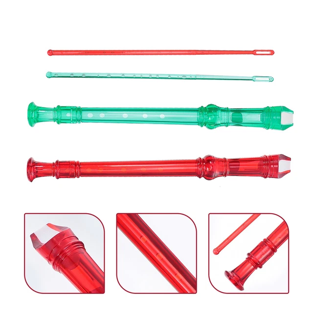2 set flauto blocco soprano clarinetto a sei fori giocattolo educativo per bambini registratore