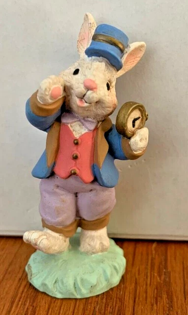 Bunny Train Conductor Clock Cottontail Lane Easter Village Midwest Cannon Falls