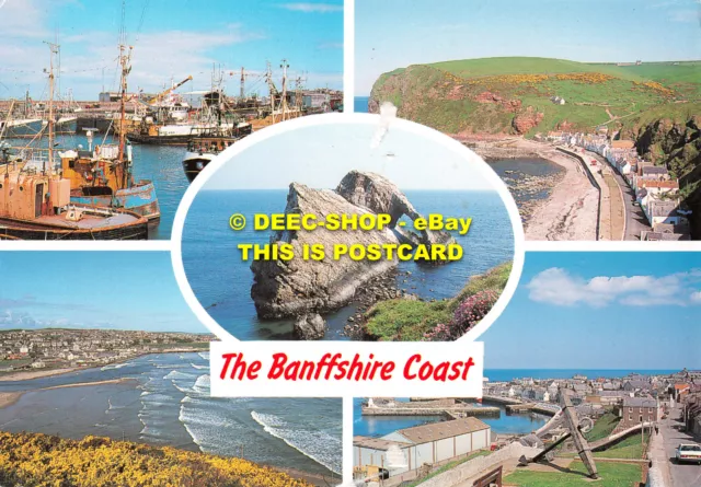 L120703 The Banffshire Coast. Macduff. The Row Fiddle Rock. Buckie Harbour. Whit
