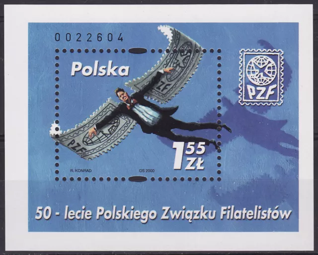 Poland 2000 - 50th anniversary of Polish Philatelic Union - Fi bl 173 MNH**